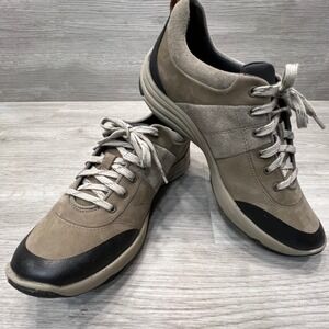 Clarks Unstructured Wave Walk Waterproof Suede Leather Sneakers Womens 8.5 Taupe